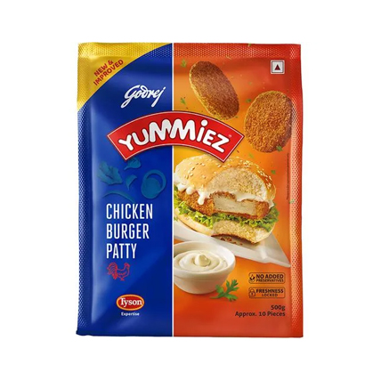 Godrej Frozen Non Veg Snacks Yummiez Chicken Burger Patty